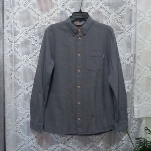 Carhartt Men's Rugged Outdoor Button Down Long Sleeve Gray Flannel Size L